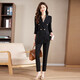 Suit suit women's high-end spring new business suit 2025 temperament interview formal work suit black jacket + bell bottoms (S6301+B259) L