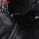 Fat Donglai supermarket purchasing leather jacket for men in spring and autumn new style windproof and warm fur loose machine jacket for men, same style, black M