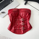 Pure Desire Hot Girl Design Button Lace Sleeveless Tube Top Women's Autumn Waist Cinch Versatile Chic Leather Top Red One Size