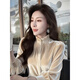 Qiao Bo Lai rice white velvet top new style winter feeling light luxury temperament socialite unique and beautiful French petty bourgeoisie shirt off-white Korean chic chic/niche non-colliding style M recommended 95-105 Jin Jin equals 0.5 kg