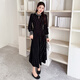 Five orange dresses, new autumn and winter styles, with coats and large beading, Hepburn style black velvet long skirt, black short style L