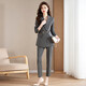 Suit suit women's high-end spring new business suit 2025 temperament interview formal work suit black jacket + bell bottoms (S6301+B259) L