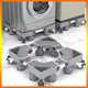 Washing machine base universal heightening moisture-proof mobile frame heightening wheel shock-absorbing anti-slip refrigerator air-conditioning bracket universal | stable base eight legs - four pairs of wheels