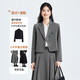 Formal suit for interview, small college student teacher wear, light workplace commuting professional suit skirt, black jacket + 2110 blue and white striped shirt + skirt L (recommended weight 106-118 Jin Jin equals about 0.5 kg)