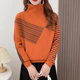 Authentic counter product, fashionable design, two-wear autumn and winter turtleneck, color-blocked, thickened inner sweater, orange brown L (recommended 120-140 Jin Jin equals 0.5 kg)