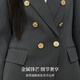 Lady Bird suit suit for women, high-end professional formal wear, business workplace commuting suit, twilight gray blue, high-definition striped style XL, suitable for weight 120-130 Jin Jin equals 0.5 kg