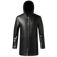 Fat Donglai Supermarket purchasing sheepskin hooded leather jacket for men in autumn business casual men's jacket fashionable and versatile same style black L suitable for 110-130Jin Jin equals 0.5 kg