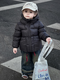 BALA is suitable for 2024 new children's short ultra-light thickened down jacket for boys and girls with three-proof combination, pumpkin color (shipped within 48 hours) 90cm