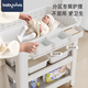 Babyviva baby changing table baby bath touch care table diaper changing removable newborn multifunctional changing table + latex pad + 6 storage boxes + 3 hanging boxes