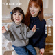 YOUGE (YOUGE) winter new baby wool blended lapel parent-child sweater cardigan gray (mom style) 160 cm
