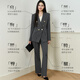 Lady Bird suit suit for women, high-end professional formal wear, business workplace commuting suit, twilight gray blue, high-definition striped style XL, suitable for weight 120-130 Jin Jin equals 0.5 kg