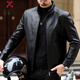 KBXNG Jinba Haining genuine leather jacket men's lapel middle-aged cadres spring and autumn thin casual dad wear sheepskin jacket stand-up collar black single style stand-up collar black single style M 170 weight 100-120 Jin Jin is equal to 0.5 kg