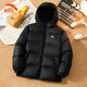 ANTA Chaqueta de plumón para niños y niñas 2025 Invierno Nueva Chaqueta de pan para niñas con capucha deportiva gruesa y cálida Básica Negro 80% Plumón 165 Relleno de plumón 136g