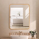 Mirror wall-mounted self-adhesive washbasin makeup mirror wall-mounted powder room toilet makeup free punching wall-mounted bathroom mirror elegant gold 30*40 adhesive wall-mounted dual-purpose high-definition explosion-proof