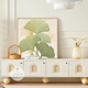 Shunjixianggli Cream Style Restaurant Dekoration Gemälde Ginkgo Blatt Küche Esstisch Hintergrund Wand Wandmalerei Log im kleinen frischen Esszimmer Hängende Malerei G3892 70*70 Kristallporzellan Aluminiumlegierung Gold Rahmen