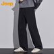 JEEP Jeep casual pants men's autumn and winter thickened straight sweatpants twill warm long pants men's navy blue XL