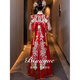 ROAR UTHAUG high-end show and clothing wedding dress 2025 new wedding dress Chinese style hall clothing small heavy industry wedding dress maternity cover belly red peony high-end soft velvet (no headgear) M
