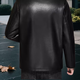 Middle-aged men's leather jacket plus velvet leather jacket men's casual loose large size leather jacket middle-aged and elderly dad wear black plus velvet M