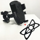 Electric Vehicle Bracket Motorcycle Navigation Bracket Mountain Bike Cycling Bracket Meituan Automatic Clamp Handlebar Bracket_Black + Strap