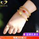 Gerenormann Suiyu Blonde Crystal Bracelet Women's Gold Hair Crystal Bracelet Cat's Eye Yellow Crystal Bracelet Beads 6mm Three Circles