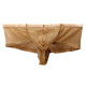 Universal small boxer sexy half-cover hip transparent large bag men's underwear mesh bright see-through breathable large thong panties gold L