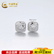 CHINA GOLD Platinum Earrings pt950 Ice Cracked Sugar Cube Platinum Earrings Decorated Solid Birthday Gift for Girlfriend and Wife About 2.47g Pair