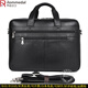 Rommedal business briefcase men's cowhide multi-layer large-capacity cross-body bag computer bag file bag men's portable shoulder bag black 17 inches