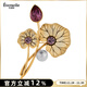 Eternelle French Eternal Autumn and Winter Clothing Accessories Brooch Women's High-end Temperament Floral Corsage Corsage Elder Gift Bright Gold