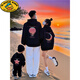 G.duck super popular creative parent-child clothing for a family of three or four 2025 mother and child autumn and winter sweatshirt jacket dopamine clothes children's clothing black hooded (spring and autumn) 90 cm baby