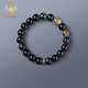 Bailuoqi Ice Obsidian Bracelet S925 Silver Bracelet Female Blonde Crystal Black Hair Crystal Gift for Boyfriend Couple Bead Diameter 10mm