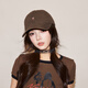 Japanese fashion simple baseball cap for women, brown pure cotton peaked cap, small H soft top wide brim hat for men, brown, one size fits all (55-61cm), adjustable