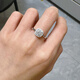 I Do platinum PT950 diamond ring for women classic square package 1 carat cultivated diamond proposal engagement wedding ring for girlfriend square package 50 points diamond opening adjustable