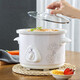 Electric stew pot, steamer, electric cooking pot, stew pot, casserole pot, stew and steam, all-in-one food supplement pot, stew soup pot, electric stew pot, electric casserole pot, stew pot, water-proof porridge, multifunctional white porcelain electric stew pot 3.5L
