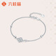 Liuguifu Jewelry Platinum Fashionable Four-leaf Clover Bracelet pt950 Simple and Versatile Temperament Clover Bundy Bracelet Gift Star Wish Four-leaf 3.60g