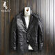 Wpkds Haining Genuine Leather Jacket Men's 2025 Autumn New First Layer Cowhide Suit Collar Jacket Casual Trendy Suit Jacket Black M 165M