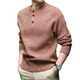 AX Armani broken code 2026 spring and autumn men's thick knitted sweater thick round neck sweater Henry collar three-button set pink M recommended 95-120Jin Jin equals 0.5 kg