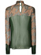 DRIES VAN NOTEN embellished patchwork shirt green 42