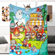 Eggman Party Family Portrait Eggman Party Cute Cartoon Blanket Kindergarten Nap Blanket Cover Student Dormitory Blanket Seaside Four Eggman 100cm*150cm Nap Blanket