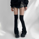Night Classroom Winter Leg Covers Over the Knees Autumn and Winter Gray Long-Tube Horned Wide-Leg Socks Covers Extra Long Black Socks Women Gray One Size