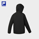 FILA Official Men's Cotton Clothes 2026 Spring New Fitness Sports Simple Loose Warm Hooded Jacket Dark Black-BK L 175/96A/L