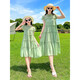Shijanu parent-child clothing, mother-daughter summer bomb street parent-child clothing, new summer mother-daughter clothing, thin chiffon dress, stylish Korean version, green 110 cm weight 27-33Jin Jin equals 0.5 kg