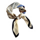 Elegant, intellectual and beautiful printed beige silk square scarf for women with mulberry silk hair tie scarf and hair tie scarf blue_ready in stock