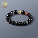 Bailuoqi Ice Obsidian Bracelet S925 Silver Bracelet Female Blonde Crystal Black Hair Crystal Gift for Boyfriend Couple Bead Diameter 10mm