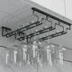 Jieyunmao simple red wine glass holder upside down household goblet holder hanging creative wine cabinet wine glass display rack hanging cup rack 7 slots long 77.5cm deep 22.5cm black