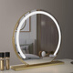 High-definition LED vanity mirror with light vanity mirror desktop smart home simple master bedroom semicircle silver 50 diameter rechargeable rotating touch three-tone lighting