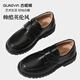 Gunia children's leather shoes boys British style performance shoes suit campus etiquette leather shoes matte British style 36