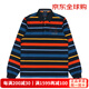 PAUL&SHARK (Paul Shark) men's long-sleeved POLO shirt, classic striped embroidered logo top, fashionable men's clothing, dark blue (blue, orange and yellow stripes) I14P1078 477 M size loose version