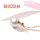 Bhiodha Nanzhu family freshwater pearl pendant gold solid leaf shape pendant as a birthday gift for girlfriend 100-110mm basically flawless
