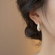 Drop glaze white U-shaped earrings for women, unique hot style, high-end luxury earrings, autumn and winter earrings, birthday gifts, gold U-shaped drop glaze earrings, one pair