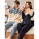Langsha couple pajamas winter coral velvet zipper can be worn outside sports sweatshirts for men and women plus velvet thickened home clothes set Coral velvet zipper style suit-Yu 93377-78 L Female Recommended 100-125Jin Jin equals 0.5 kg